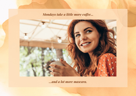 Young smiling woman Postcard – шаблон для дизайну