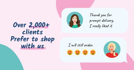 Customer Reviews of Cosmetic Store Facebook ADデザインテンプレート