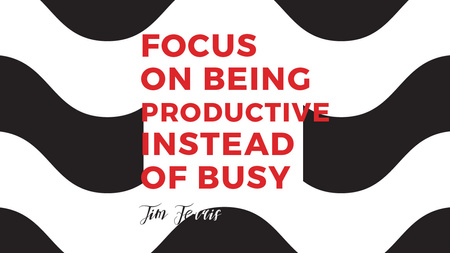 Platilla de diseño Productivity Quote on Waves in Black and White Title