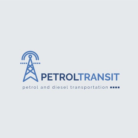Petrol Transportation Industry Power Lines Icon Logo Design Template
