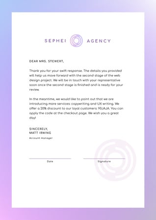 Template di design Business Agency official offer Letterhead