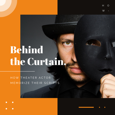 Ember színházi maszkkal Instagram tervezősablon