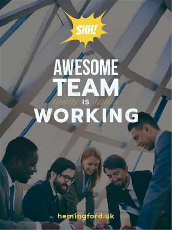 Business Team working in office Poster US Design Template
