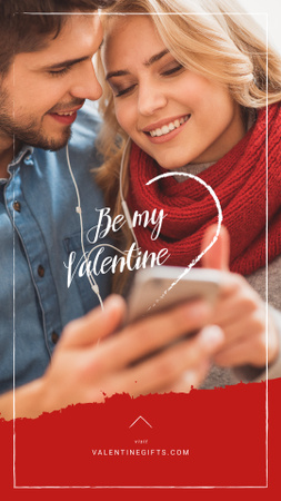 Dreamy Soulmates listening song on Valentine's Day Instagram Story Design Template