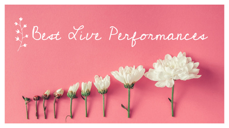 Designvorlage Event Invitation White Chrysanthemums on Pink für Youtube Thumbnail
