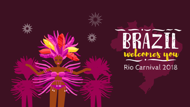 Platilla de diseño Women Dancing at Brazilian Carnival Full HD video