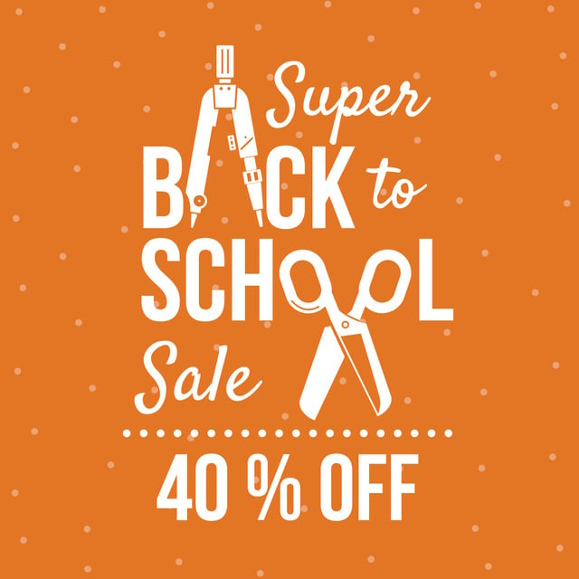 Template di design Back to School sale with stationery Instagram AD