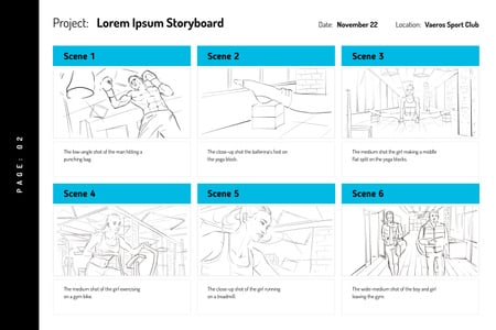 Designvorlage People exercising in Gym für Storyboard