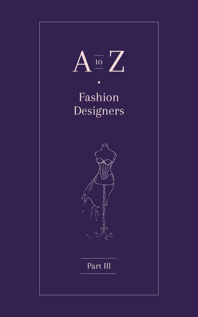 Fashion Designers Guide with Mannequin on Purple Book Cover Design Template