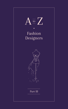 Designvorlage Leitfaden für Modedesigner mit Mannequin auf Lila für Book Cover