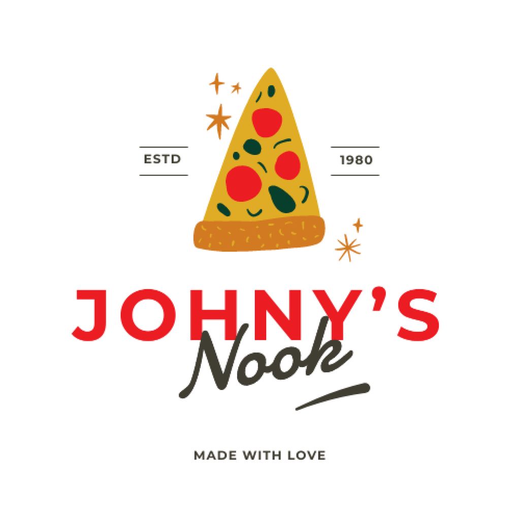 Pizzeria ad with yummy Piece Logo Design Template