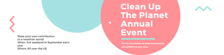 Designvorlage Clean up the Planet Annual event für Twitter
