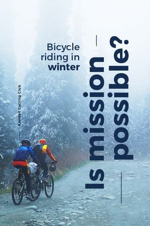 Designvorlage Bicycle riding in winter für Tumblr