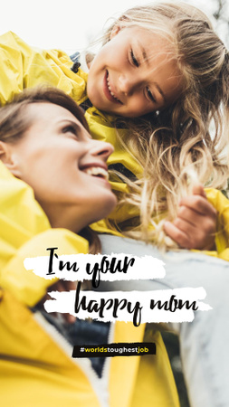 Smiling girl with her mother Instagram Story Design Template