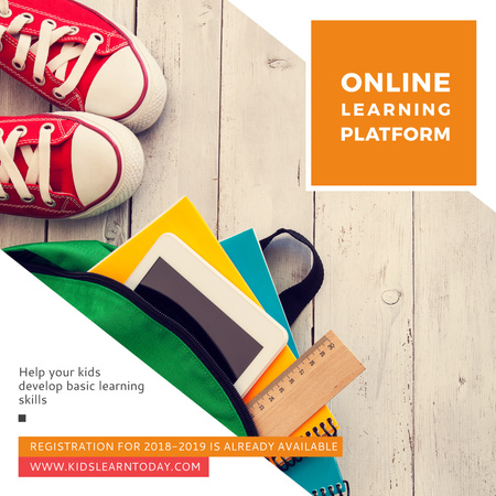 Online learning platform Ad Instagram – шаблон для дизайна