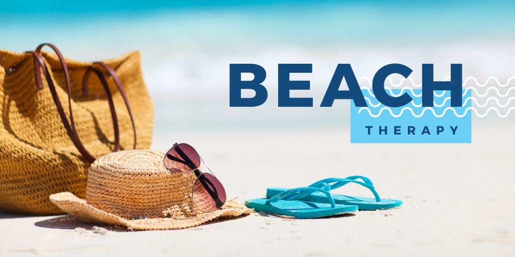 Summer vacation on the Beach Twitter Modelo de Design