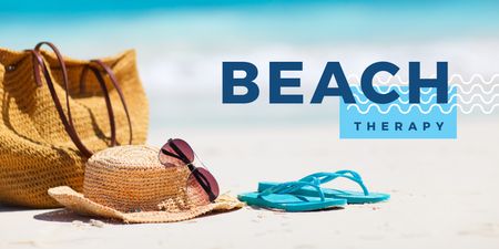 Designvorlage Sommerferien am Strand für Twitter