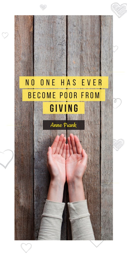 Charity Quote with Open Palms Graphic Design Template