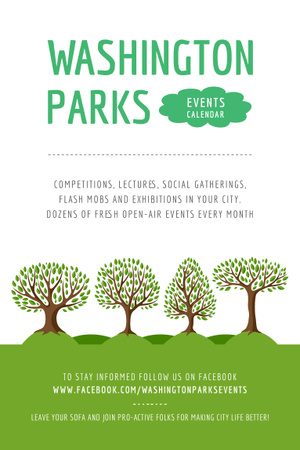 Szablon projektu Park Event Announcement with Green Trees Pinterest
