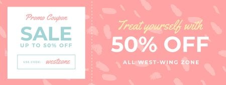 Discount Offer on Pink Pattern Coupon Design Template
