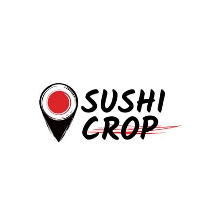 Sushi Delivery Ad Map Pin with Maki Animated Logo tervezősablon