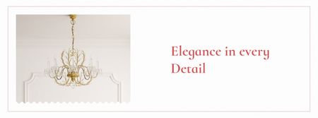 Elegant crystal Chandelier in room Facebook cover Design Template