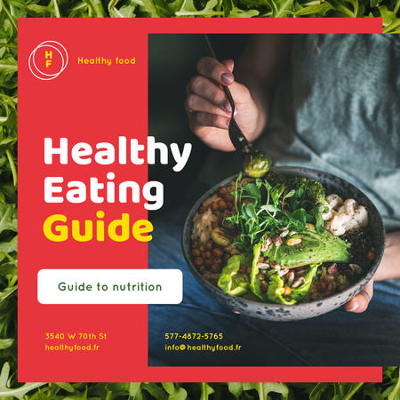 Szablon projektu Healthy Food Concept with Woman holding Bowl Instagram