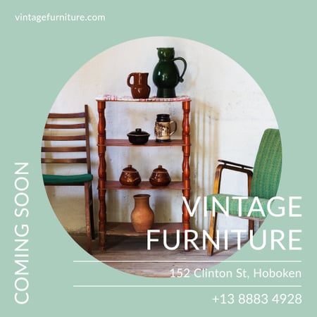 Vintage furniture shop Ad Instagram Design Template