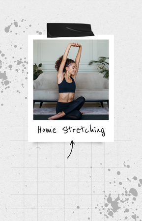 Woman stretching at Home IGTV Coverデザインテンプレート