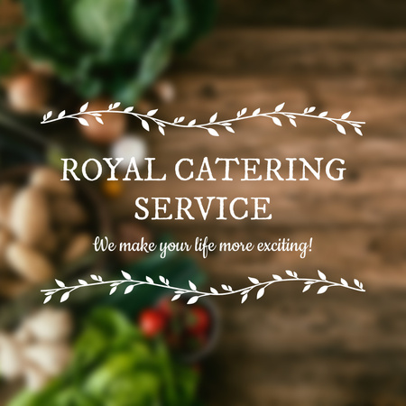 Catering Service Vegetables on table Instagram AD Design Template