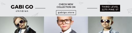 Children clothing store with Stylish Kids Twitter tervezősablon