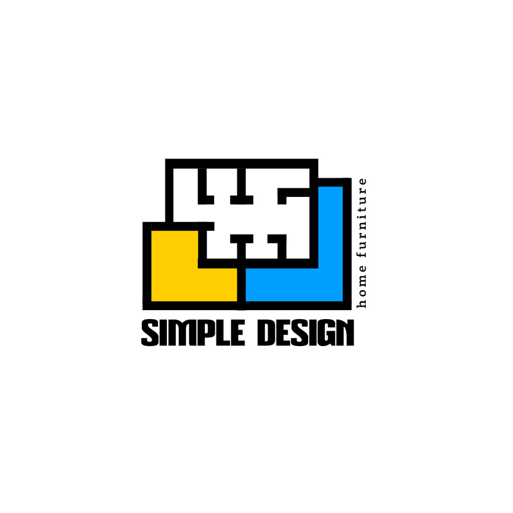 Design Studio with Geometric Lines Icon Logoデザインテンプレート