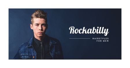 Man with rockabilly hairstyle Facebook AD Design Template