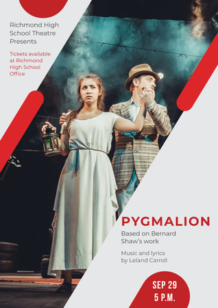 Pygmalion performance in Theater Poster Tasarım Şablonu