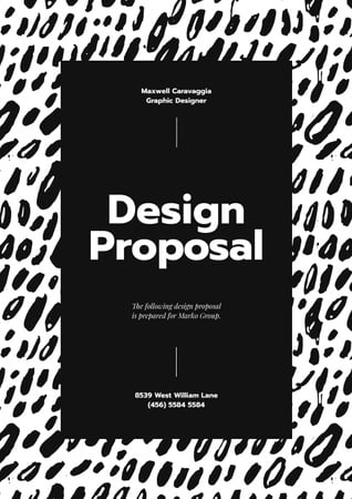 Plantilla de diseño de Oferta de servicios de diseñador con pintura abstracta Proposal 