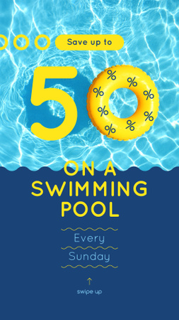 Floating ring in swimming pool Instagram Story Šablona návrhu