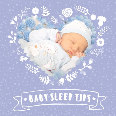 Cute baby sleeping Instagram AD Design Template