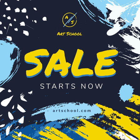 Template di design Sale Offer on Colorful paint blots Instagram