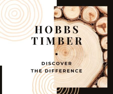 Plantilla de diseño de Timber Ad Pile of Wooden Logs Large Rectangle 
