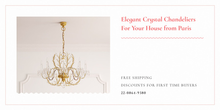 Elegant crystal chandeliers from Paris Image Design Template