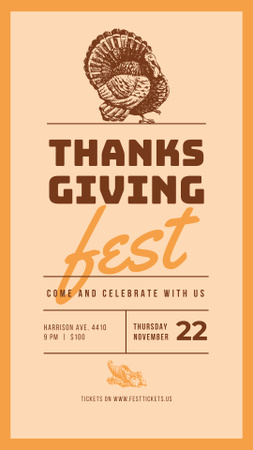 Thanksgiving greeting card Instagram Story Design Template