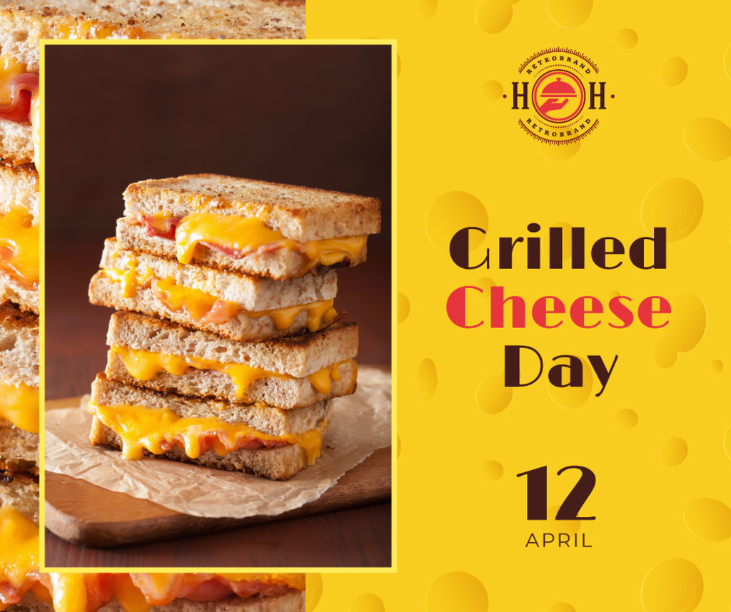 Plantilla de diseño de Grilled cheese day celebration Facebook 