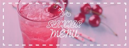 Template di design Drink estivo con ciliegie rosse Facebook cover