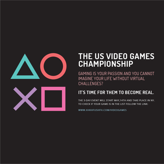 Platilla de diseño Video games Championship  Instagram