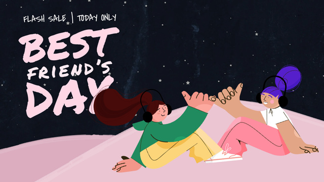 Plantilla de diseño de Best Friends Day Sale Female Friendship Concept Full HD video 