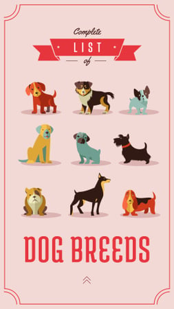 Different dog breeds Instagram Story tervezősablon