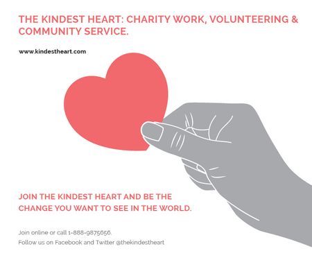 The Kindest Heart: Charity Work Large Rectangle tervezősablon