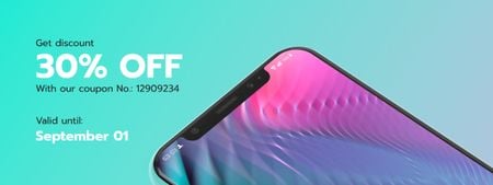 Discount Offer with Modern Smartphone Couponデザインテンプレート