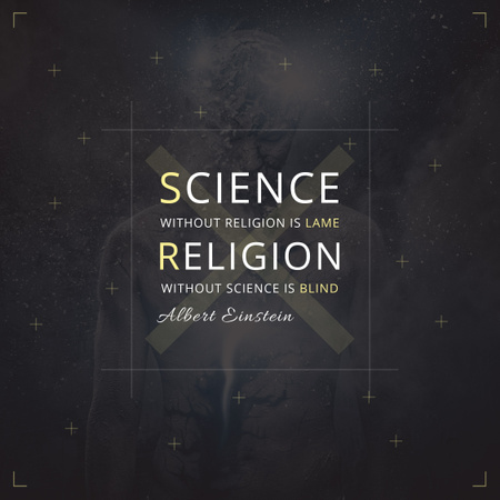Ontwerpsjabloon van Instagram van Citation about science and religion