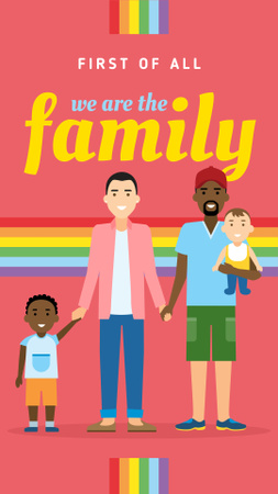 LGBT parents with children Instagram Story Modelo de Design